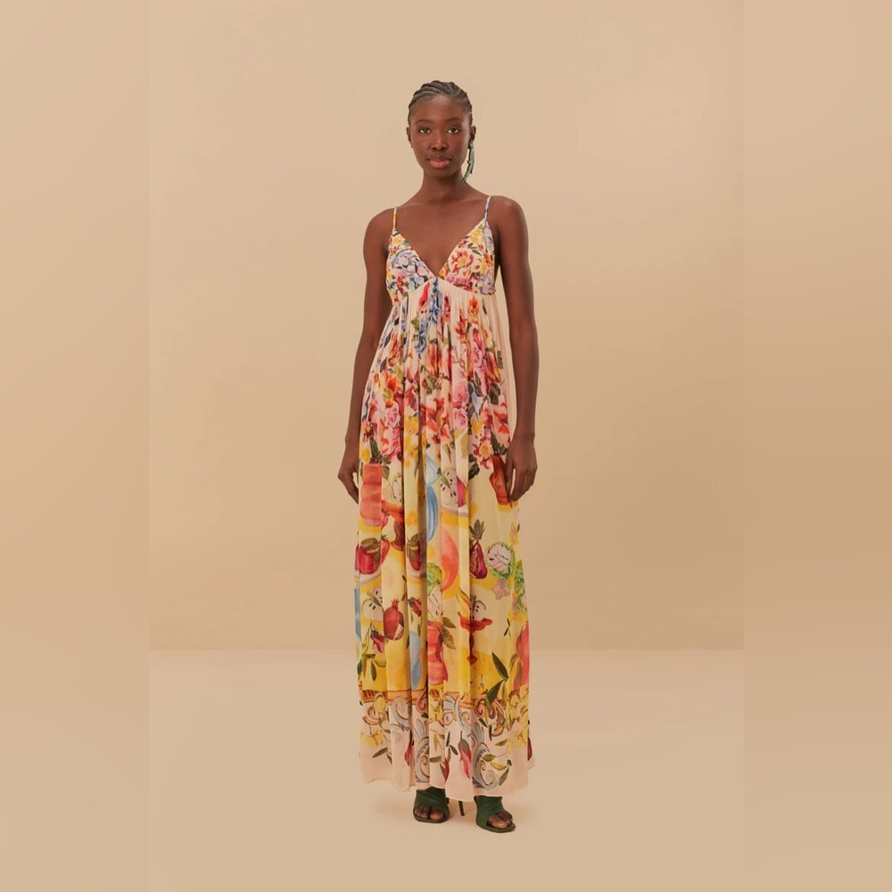 💕 Farm Rio Pink Garden Terrace Maxi Dress EEUC once worn Sz S